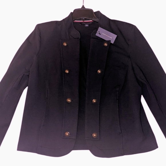 TOMMY HILFIGER Retail $110, Military Band Jacket, Navy, Women's XL, NWT - Picture 9 of 10